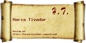 Harza Tivadar névjegykártya